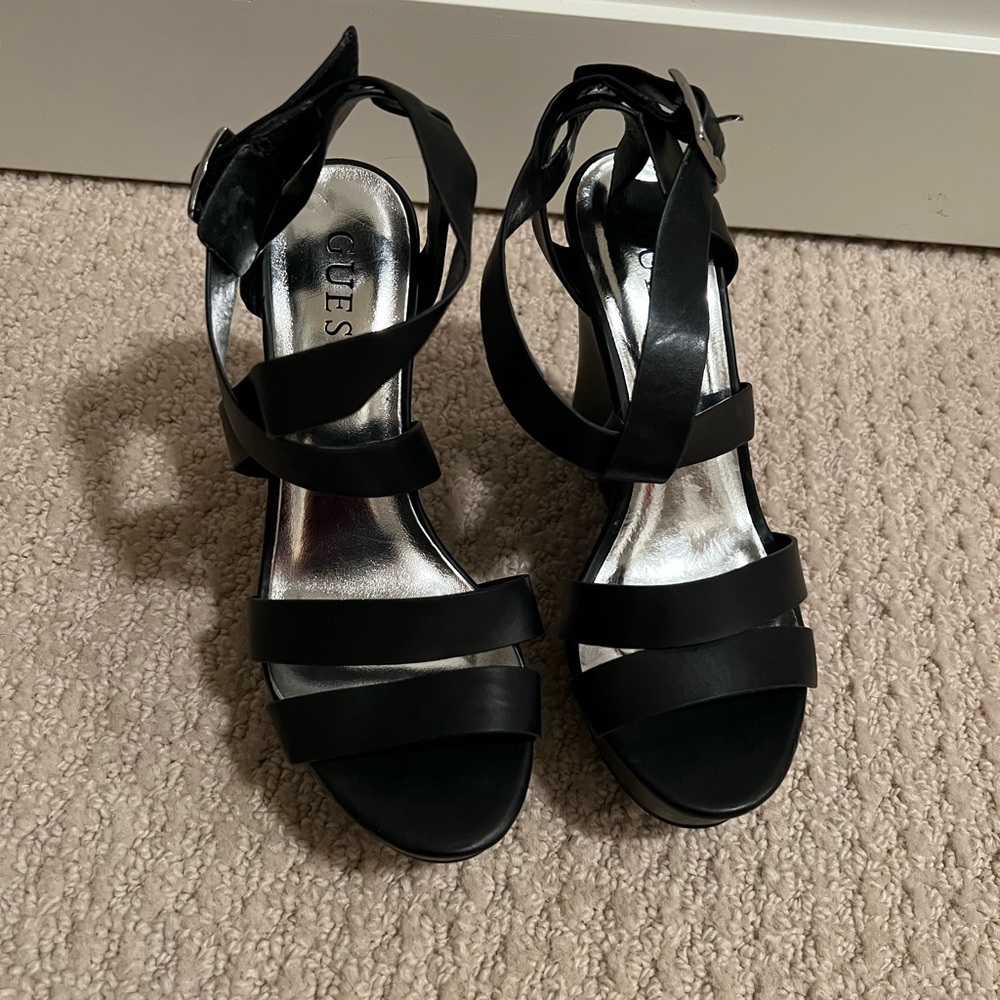Guess Black Wedges
